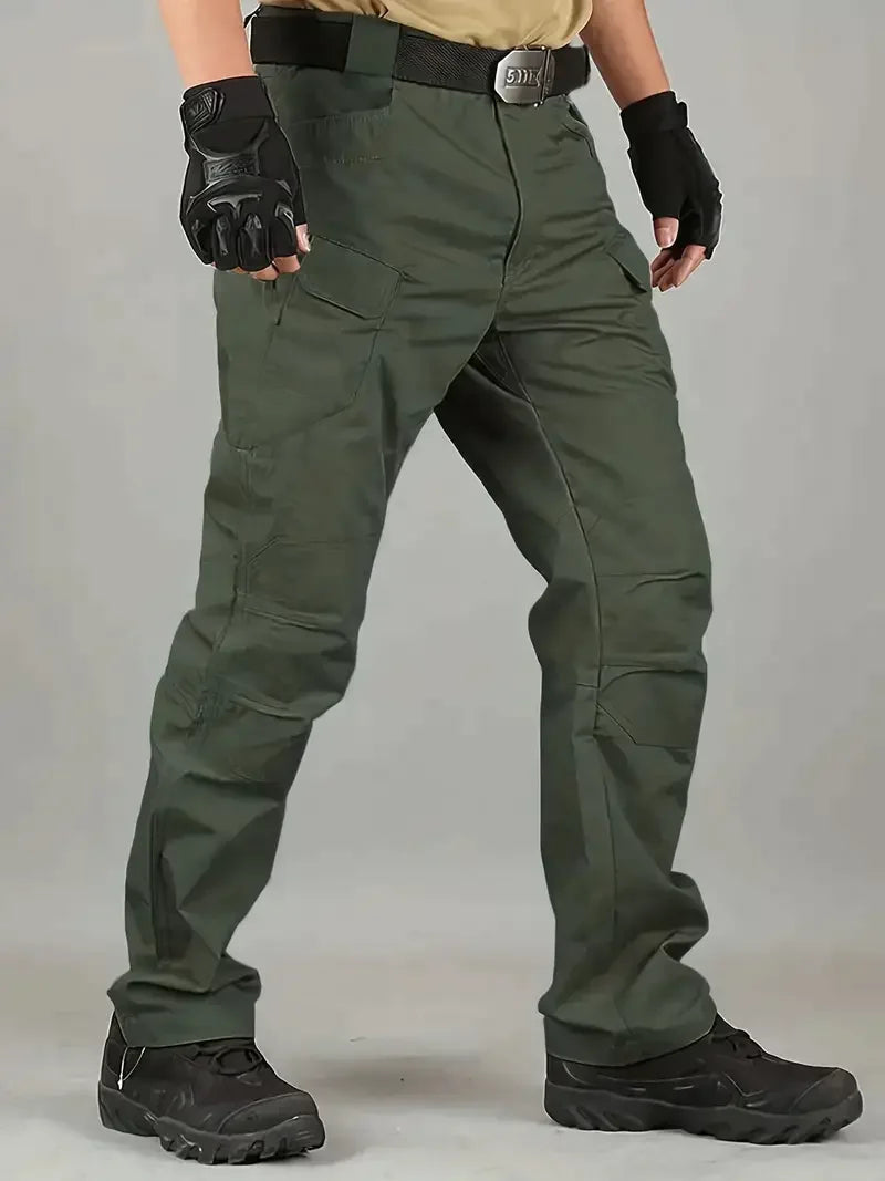 Waterproof tactical men's trousers made from advanced military fabric