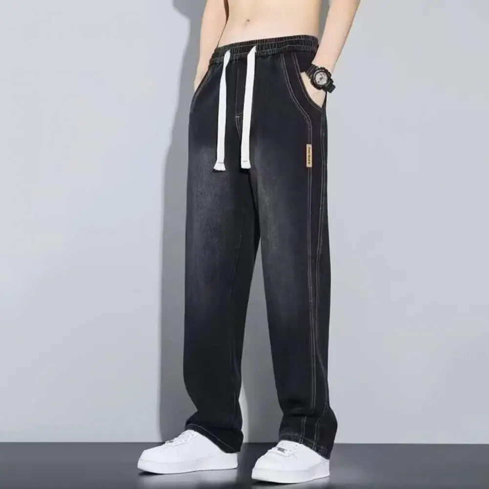 Men's straight-leg jeans made from premium cotton