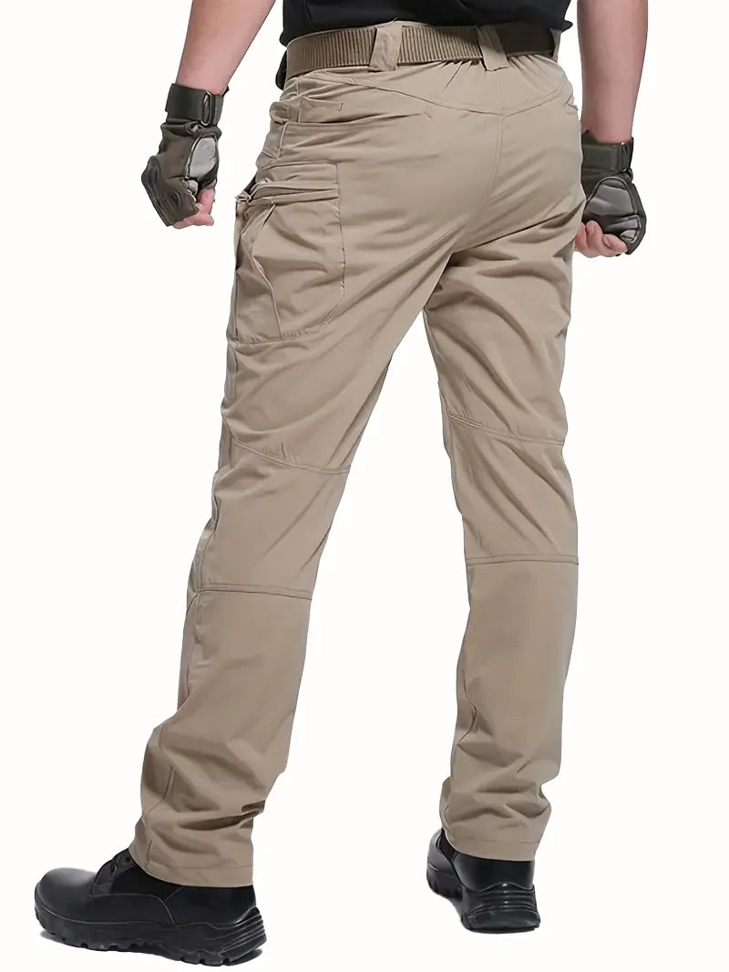 Waterproof tactical men's trousers made from advanced military fabric