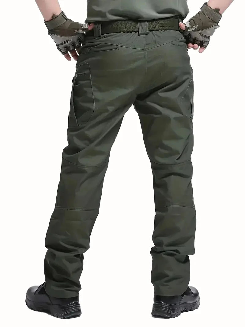 Waterproof tactical men's trousers made from advanced military fabric