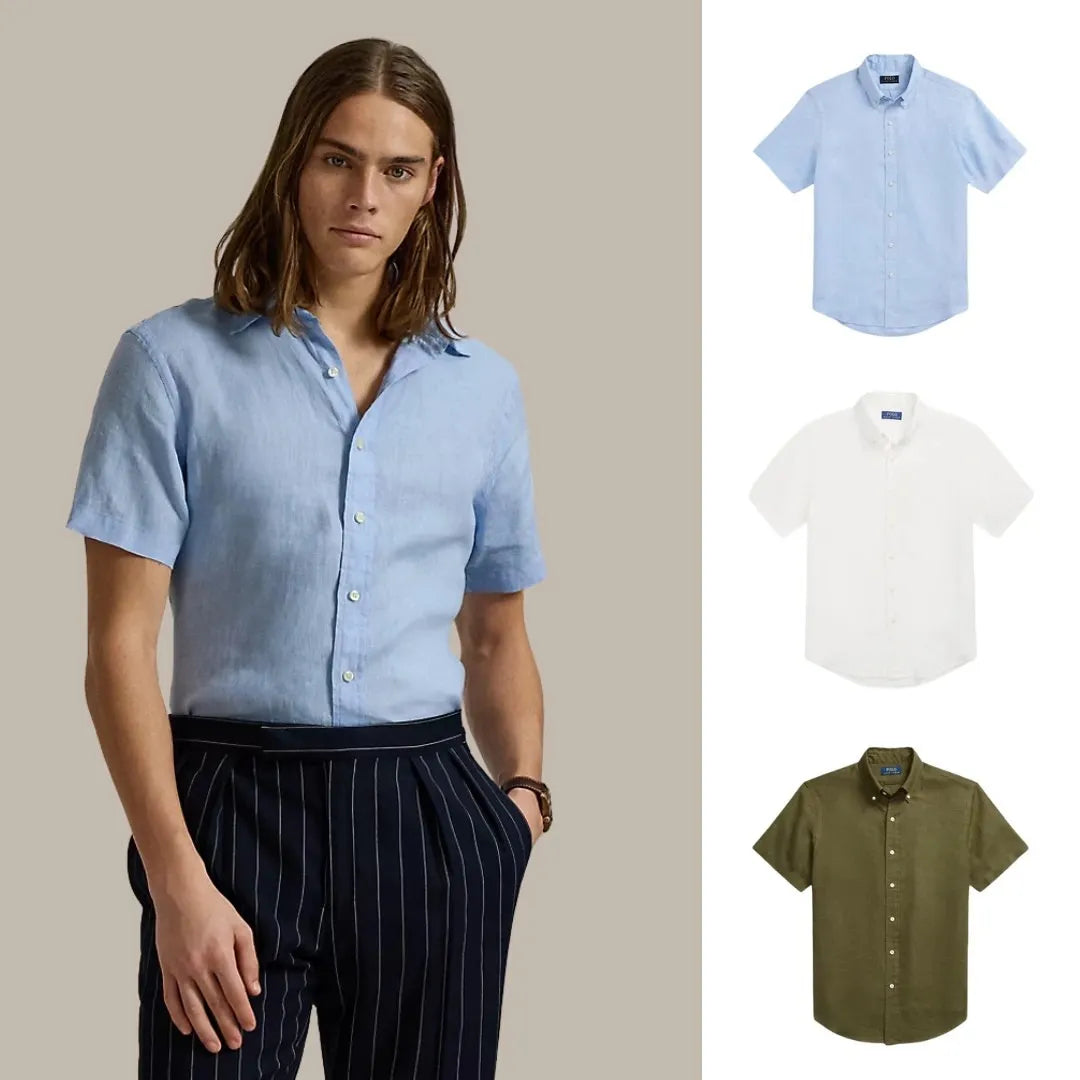 Buy 1, get 3 – Short-sleeved linen shirts