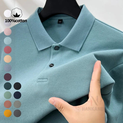 Long-sleeved men's polo shirt made of high-quality cotton – simple elegance and first-class comfort. 