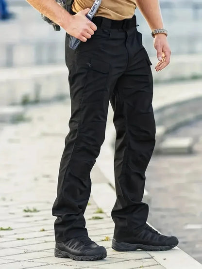 Waterproof tactical men's trousers made from advanced military fabric