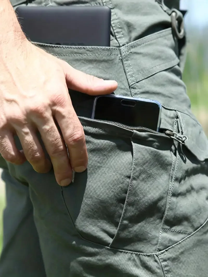 Waterproof tactical men's trousers made from advanced military fabric