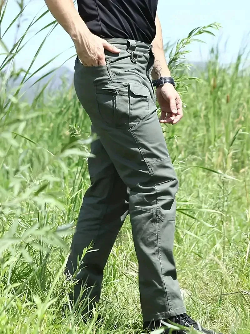 Waterproof tactical men's trousers made from advanced military fabric