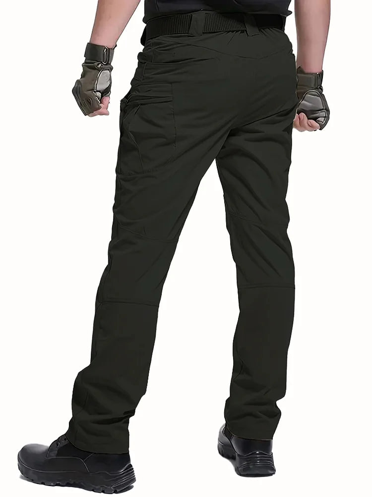 Waterproof tactical men's trousers made from advanced military fabric