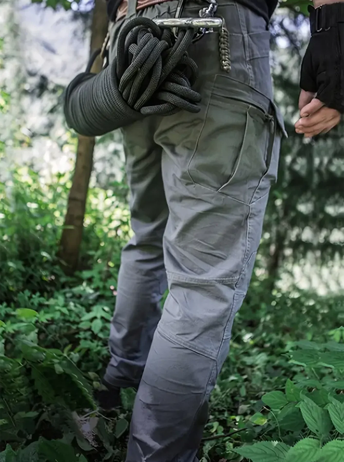 Waterproof tactical men's trousers made from advanced military fabric