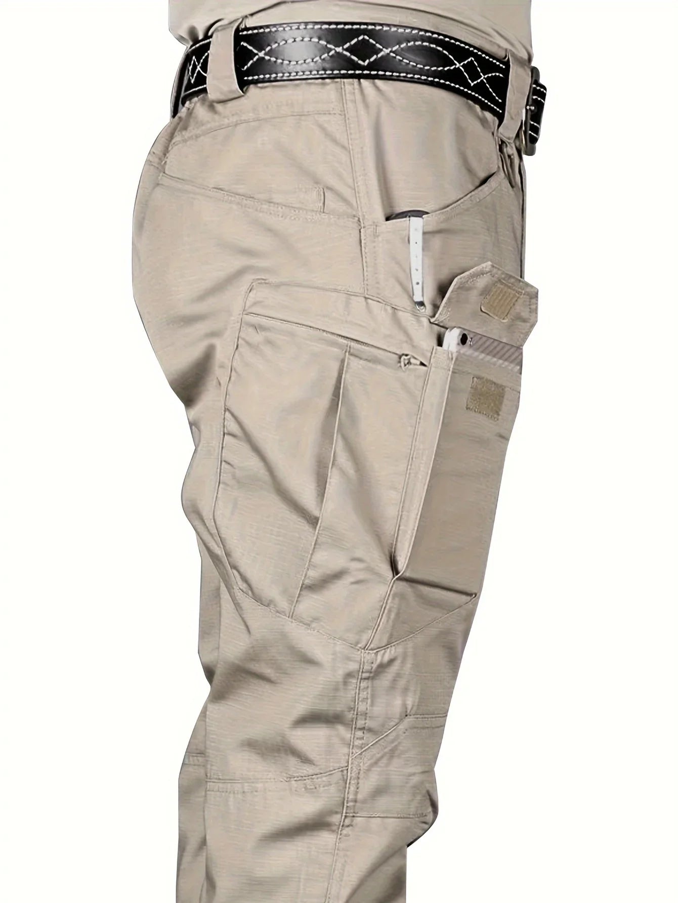 Waterproof tactical men's trousers made from advanced military fabric