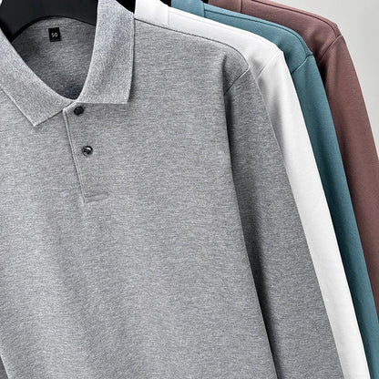 Long-sleeved men's polo shirt made of high-quality cotton – simple elegance and first-class comfort. 