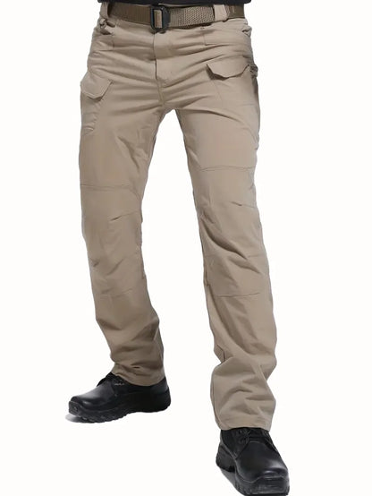 Waterproof tactical men's trousers made from advanced military fabric